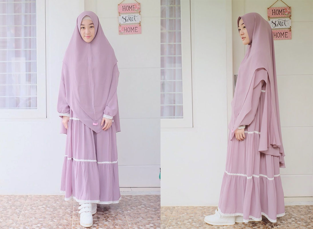 Trend Model Baju Gamis Dan Hijab Yang Cocok Untuk Lebaran Terbaru 2020 Dzargon