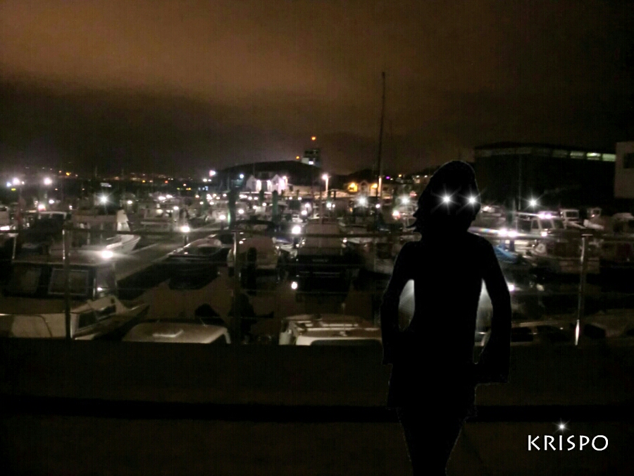 luces en el puerto de hondarribia