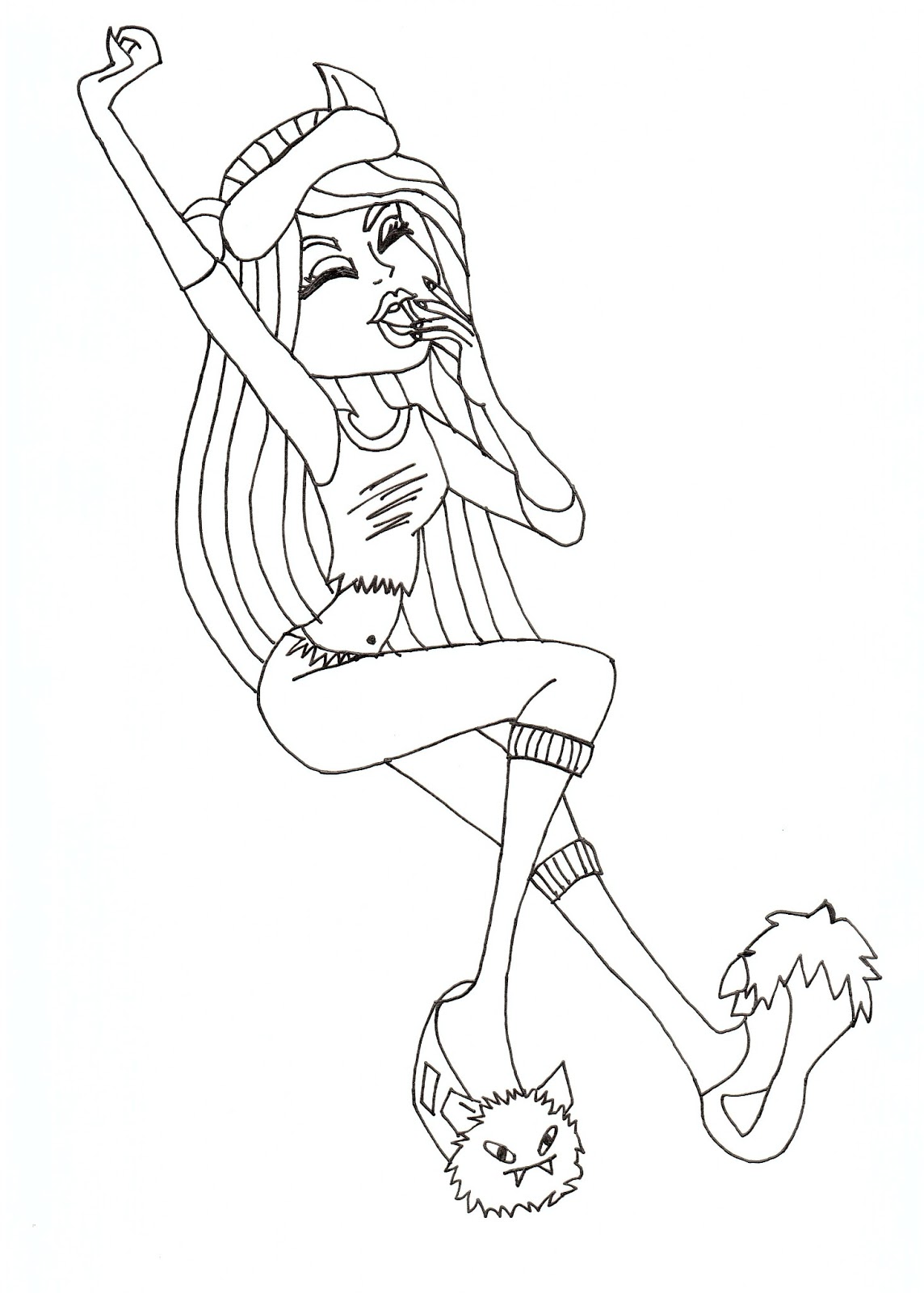 CLICK HERE TO PRINT Free Printable Monster High Clawdeen Wolf Dead Tired Coloring Sheet