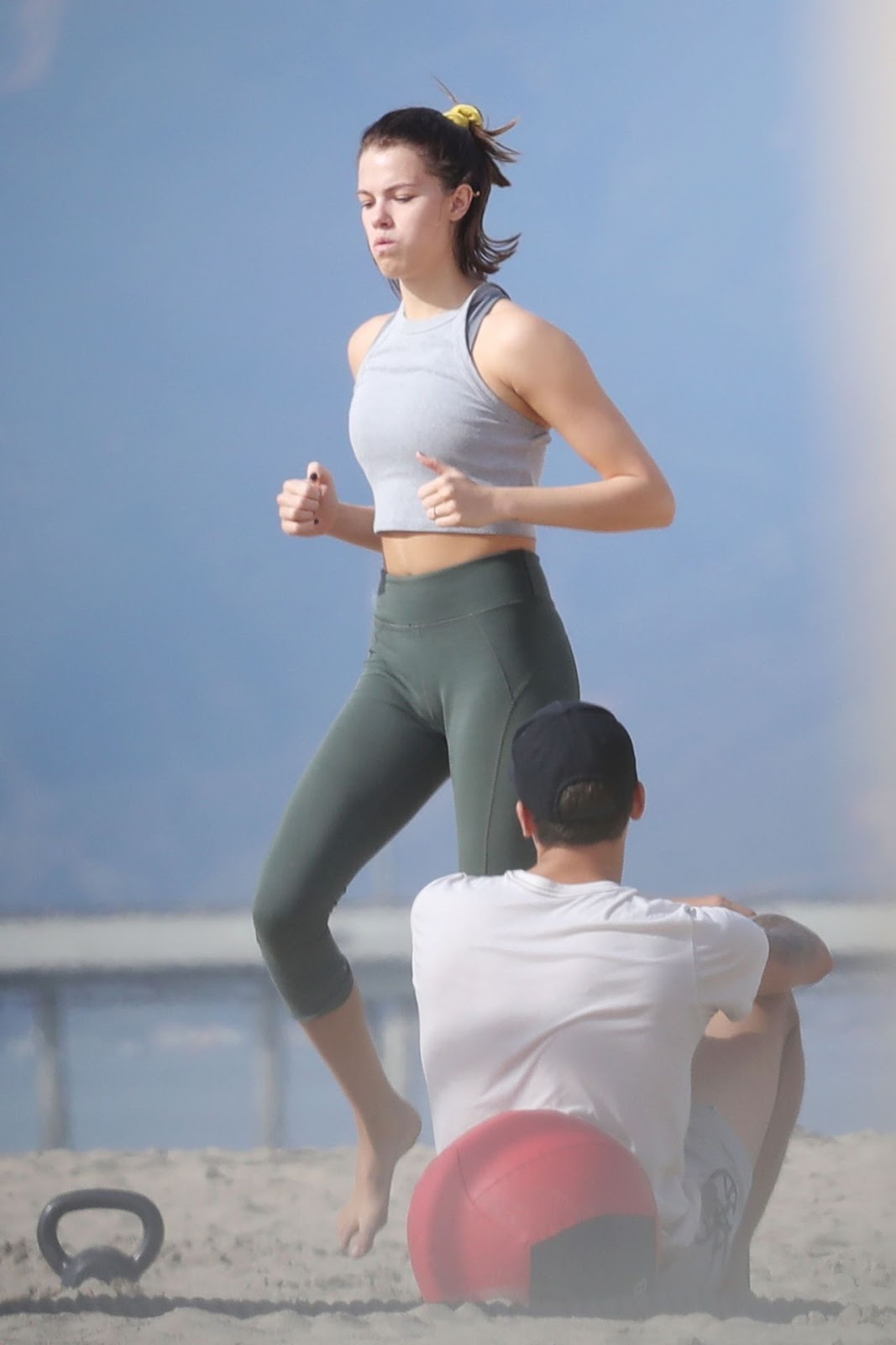 Hailey Clauson at Workout on the Beach in Los Angeles - Hollywood