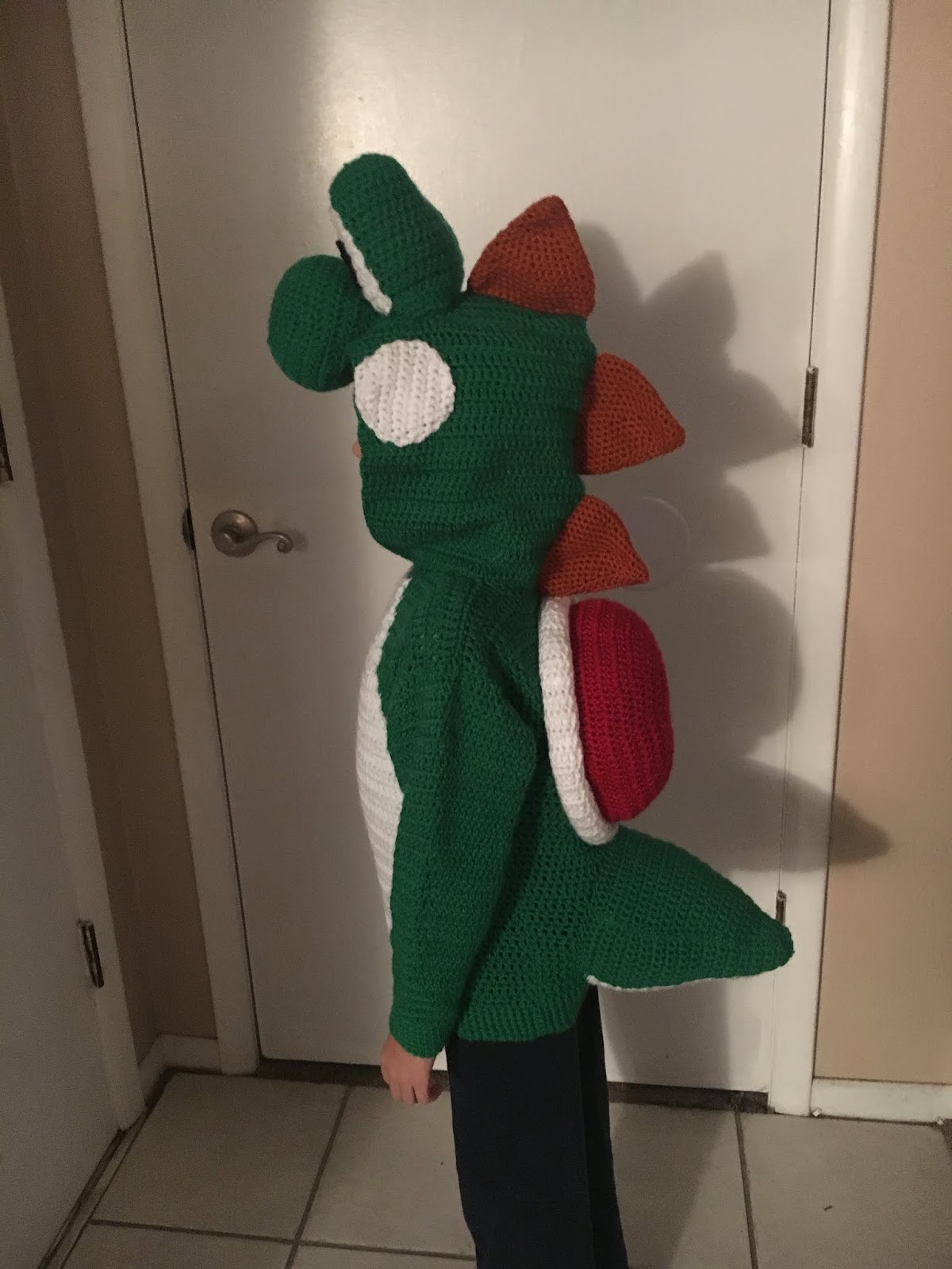 Crochet Yoshi Halloween costume by Corn on the monkey Yoshi