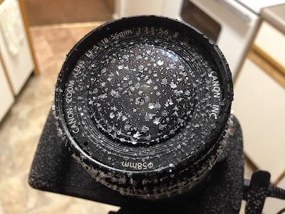 camera lens covered in frost