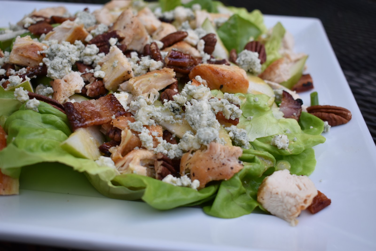 Bacon, Pear and Blue Cheese Chicken Salad with Dijon Vinaigrette Chef Jen