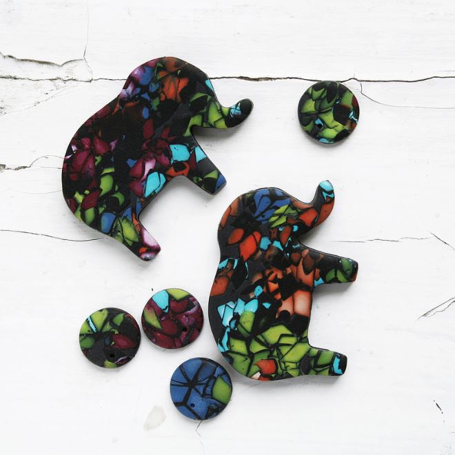 Amazing Elephant Polymer Clay Jewelry by Kni Kni / The Beading Gem