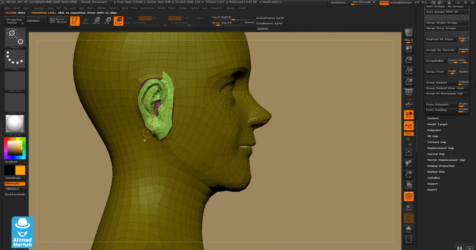 snap meshes to each other zbrush gizmo