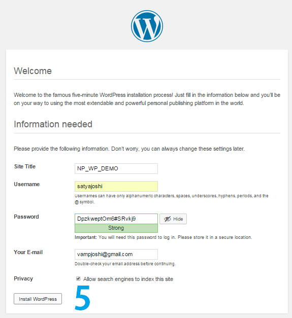 create offline site on wordpress