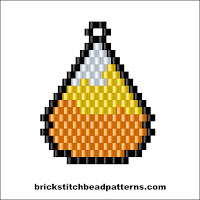 Click to view the Small Candy Corn Halloween brick stitch bead pattern charts.