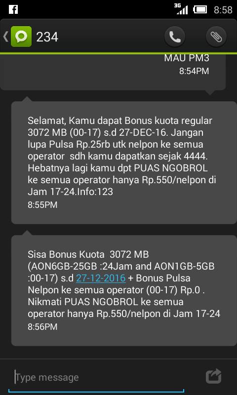 Cara Dapatkan Kuota Gratis Kartu 3 Tri - Paket Pedia