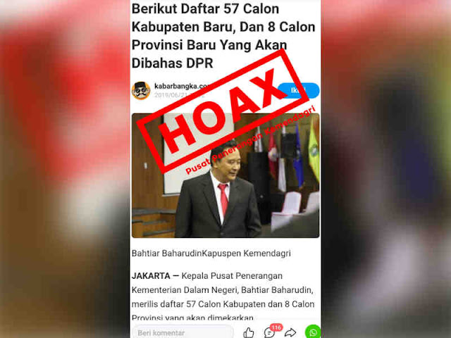 Kemendragri Sebut Kabarbangka.com Telah Sebarkan Hoax Daftar Daerah Pemekaran Kemendragri Sebut Kabarbangka.com Telah Sebarkan Hoax Daftar Daerah Pemekaran
