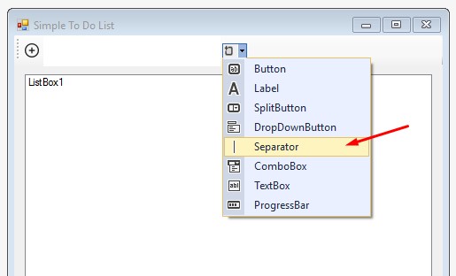 ToolStrip Separator ToolStrip Separator