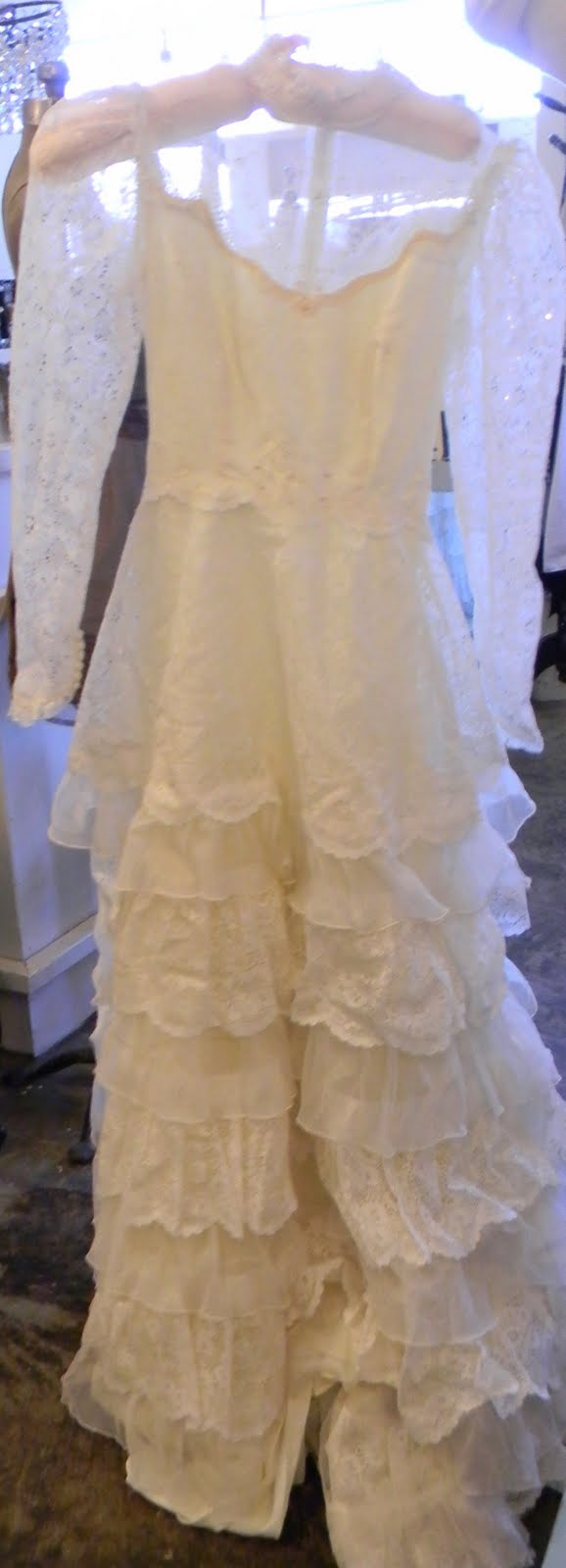 Gracefully Vintage Vintage Wedding Dress /Tablecloth