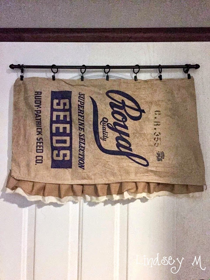 Texasdaisey Creations Feedsack Curtain Upcycle