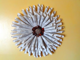 wreath made pages of book wall hanging