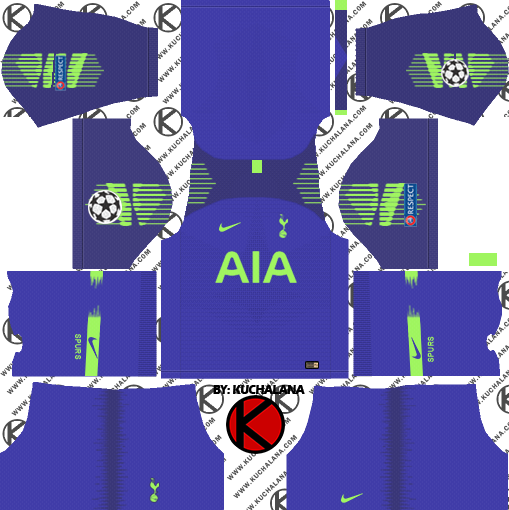 Tottenham Hotspur 2018/19 Kit - Dream League Soccer Kits - Kuchalana