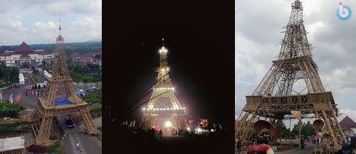 Menara Eiffel dari Bambu di Singaparna Tasikmalaya Gambar Foto Menara Eiffel dari Bambu di Singaparna Tasikmalaya