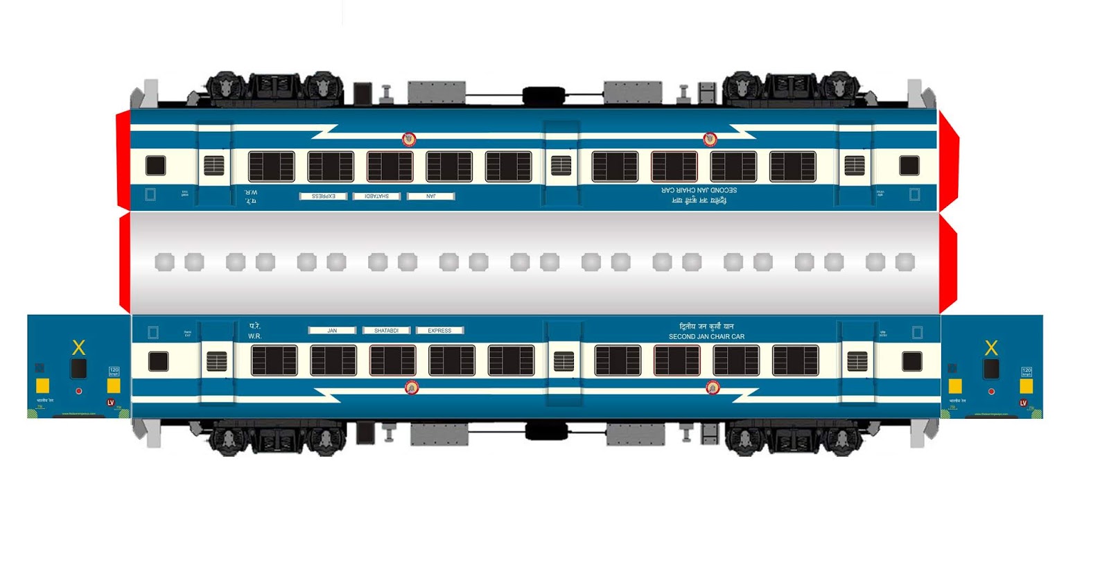 Jan shatabdi express papercraft