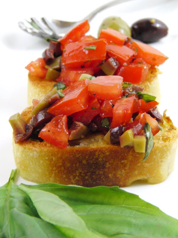 Curly Girl Kitchen Tomato Olive Bruschetta