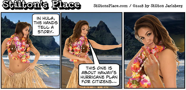 stilton’s place, stilton, political, humor, conservative, cartoons, jokes, hope n’ change, hawaii, emergency, hurricane, Lane, third world, nothing is easy in Hawaii