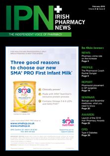 IPN Irish Pharmacy News - February 2016 | CBR 96 dpi | Mensile | Professionisti | Management | Distribuzione | Farmacia | Tecnologia
IPN Irish Pharmacy News has become the most talked about publication in the pharmacy market right now. Launched in November 2008 the magazine appears once a month with a double issue in July/August. Pharmacy Communications Ireland is an independent medium for all Irish Pharmacists -- community, hospital and research, and industry members to communicate through. IPN Irish Pharmacy News covers all manner of news, issues, events and business relating to the Irish pharmaceutical industry, from the dispensary to the manufacturing floor.
The magazine is a glossy, colourful and jammed pack publication offering the pharmacists a vehicle to showcase their stories and talk about the issues that matter to them. With the face of Irish Pharmacy changing everyday and the profession being forever underutilised, IPN Irish Pharmacy News understands the need for those working in pharmacy to express their concerns and voice their opinions in an independent, yet united way.
IPN Irish Pharmacy News seeks to give a broad overview of the industry and profession, yet focusing in on the pharmacists themselves.
Regular features include: news, business management and finance, pharmacy debate, clinical articles, profiles, pharmacy profiles, shop front, product profile and appointments.