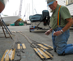 Marathon Boat Yard provided a great place to spread out the 400' of chain for painting.