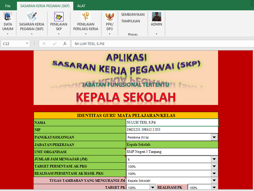 Aplikasi Skp Kepala Sekolah Potret Matematika