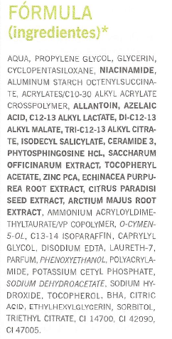 Ingredientes Gel anti-imperfecciones Farmacia Viéitez