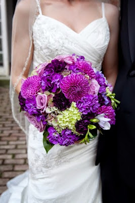 Purple wedding flowers