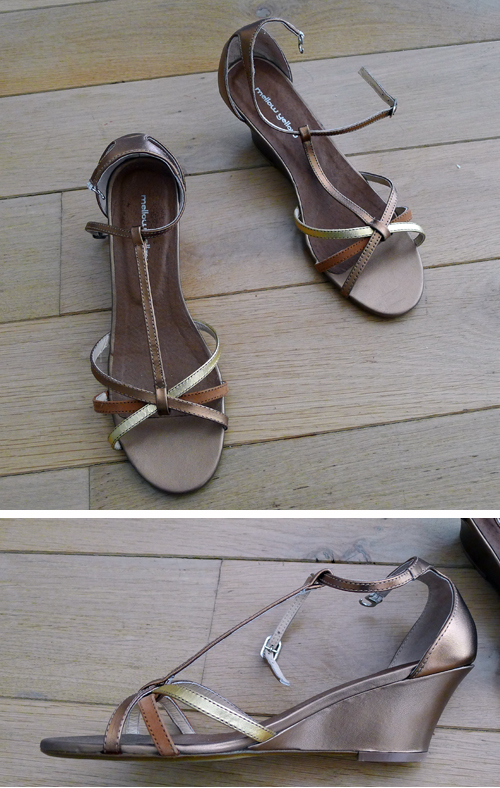 sandales dorées mellow yellow