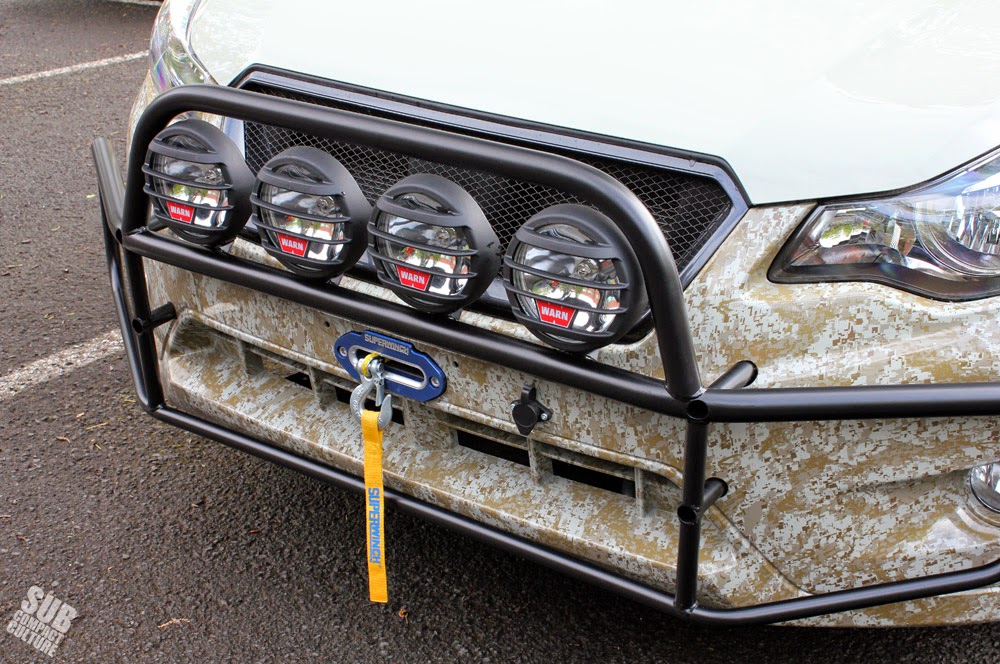 Primitive Racing's light bar for Subaru XV Crosstrek with WARN lights