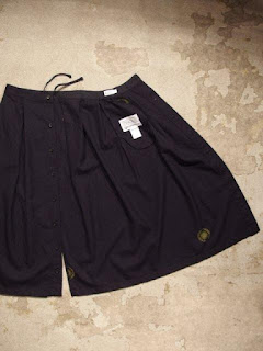FWK by Engineered Garments "Tuck Skirt in Dk.Navy Uniform Serge"