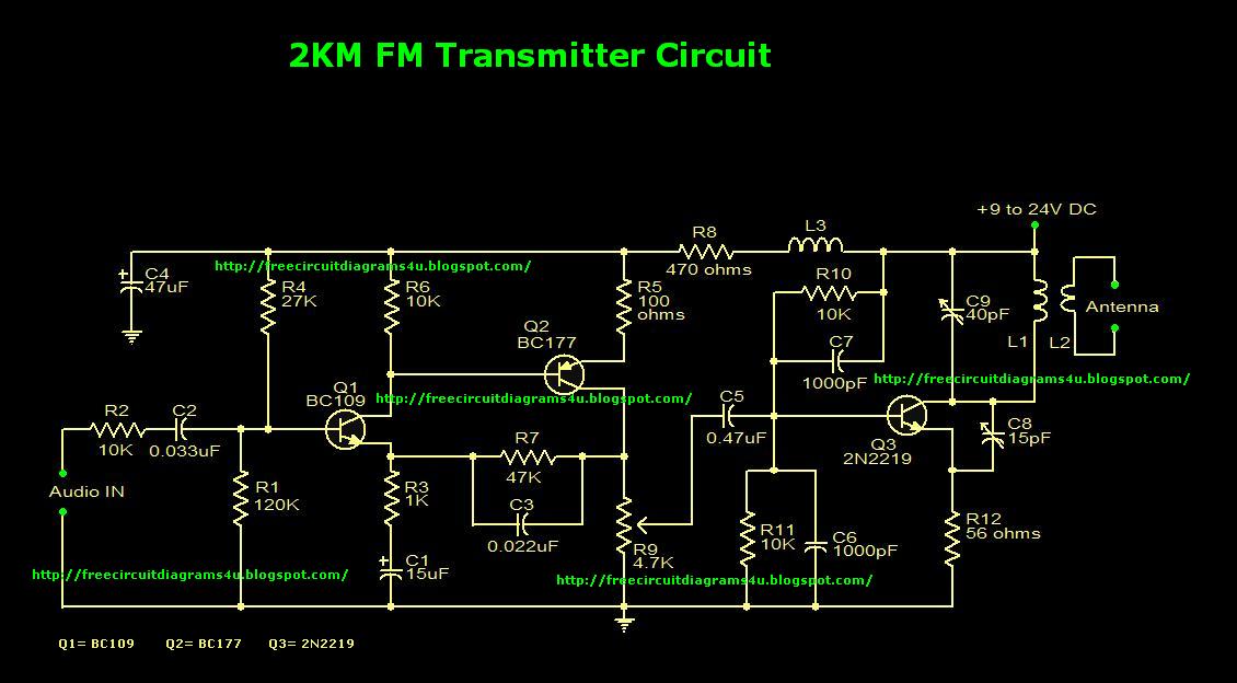 electrocircuits.blogspot.com: 2 KM ,FM TRANSMITER CIRCUIT