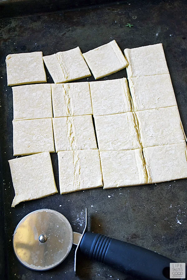 Prepare the puff pastry for Cheesy Bacon Potato Bite-Sized Snacks