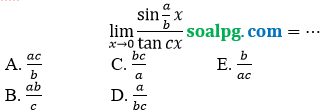 soal pg limit sin per tan