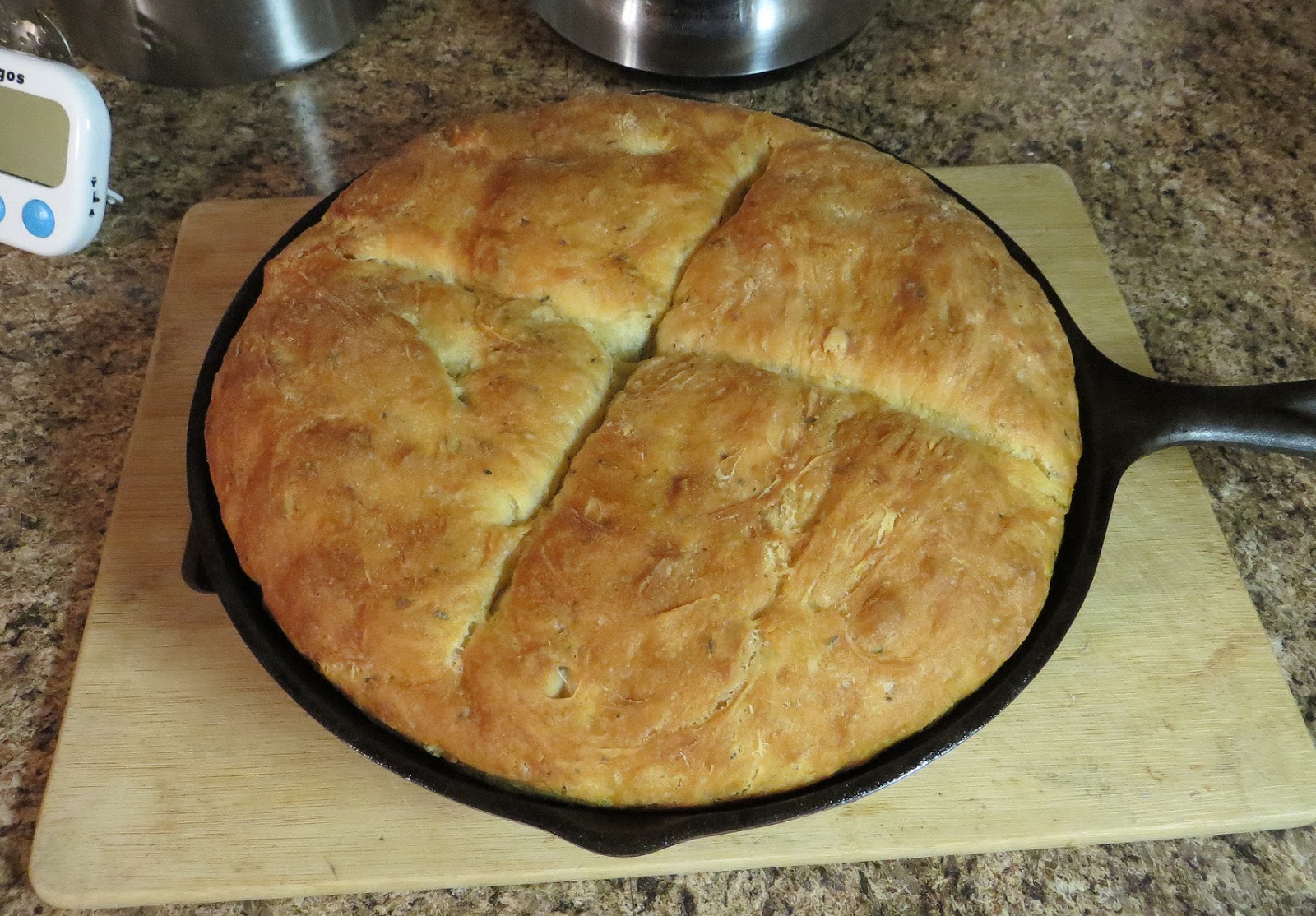 NoKnead Rosemary Skillet Bread