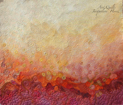 Jacqueline Heinz QUILT, Wolfenbüttel, artquilt-jacqueline.blogspot.de Ein textiler Wandbehang von Jacqueline Heinz mit Freiemotion Quilting und Applikationen
