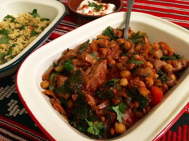 Close up of harissa lamb stew