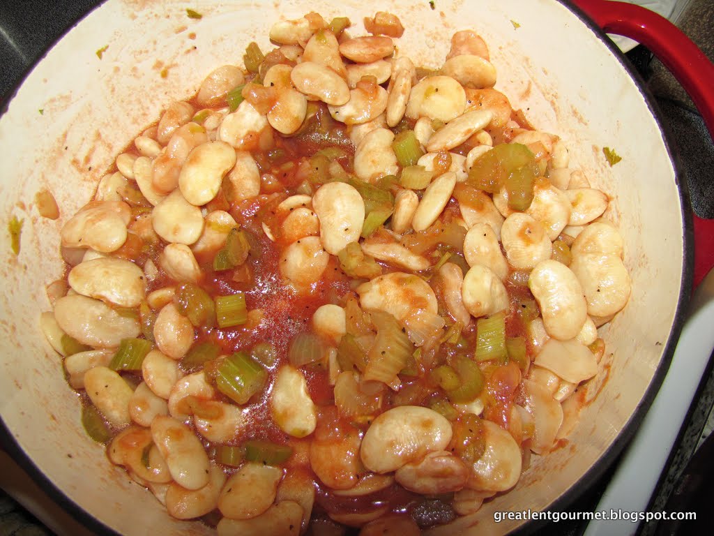 Great Lent Gourmet Day 32 Gigantes (Baked Giant Greek Lima Beans with