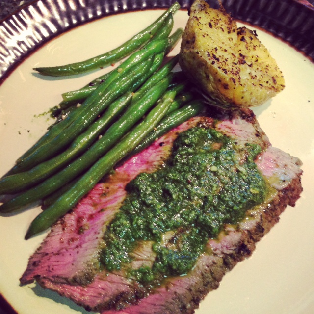 Citrus &amp; Spice: Grilled London Broil with Chimichurri Sauce
