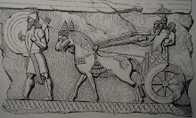 Monarque assyrien sur son char de parade