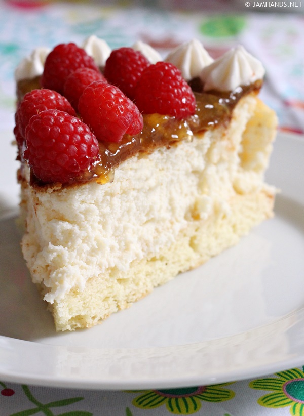 Apricot and Raspberry Junior's Cheesecake