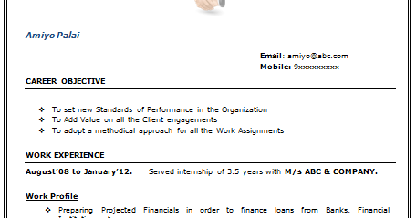 Over 10000 CV and Resume Samples with Free Download: Best CA Resume