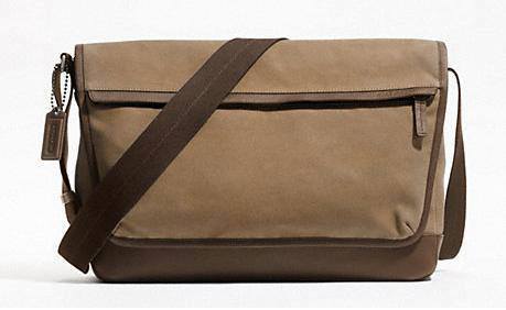 .: 70829 Coach men&#39;s khaki camden canvas messenger bag