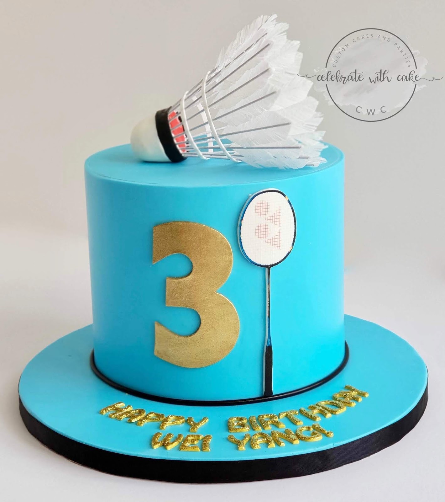 Celebrate with Cake! Badminton themed single tier Cake