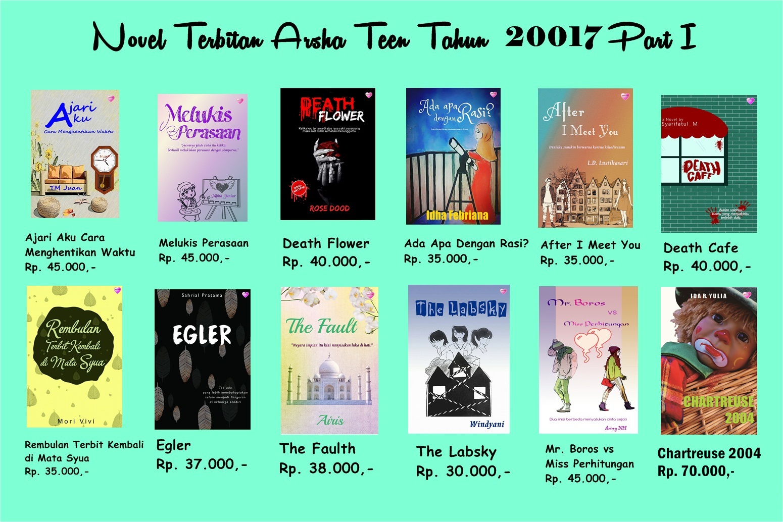 Novel Terbitan Arsha Teen Tahun 2017 Part I