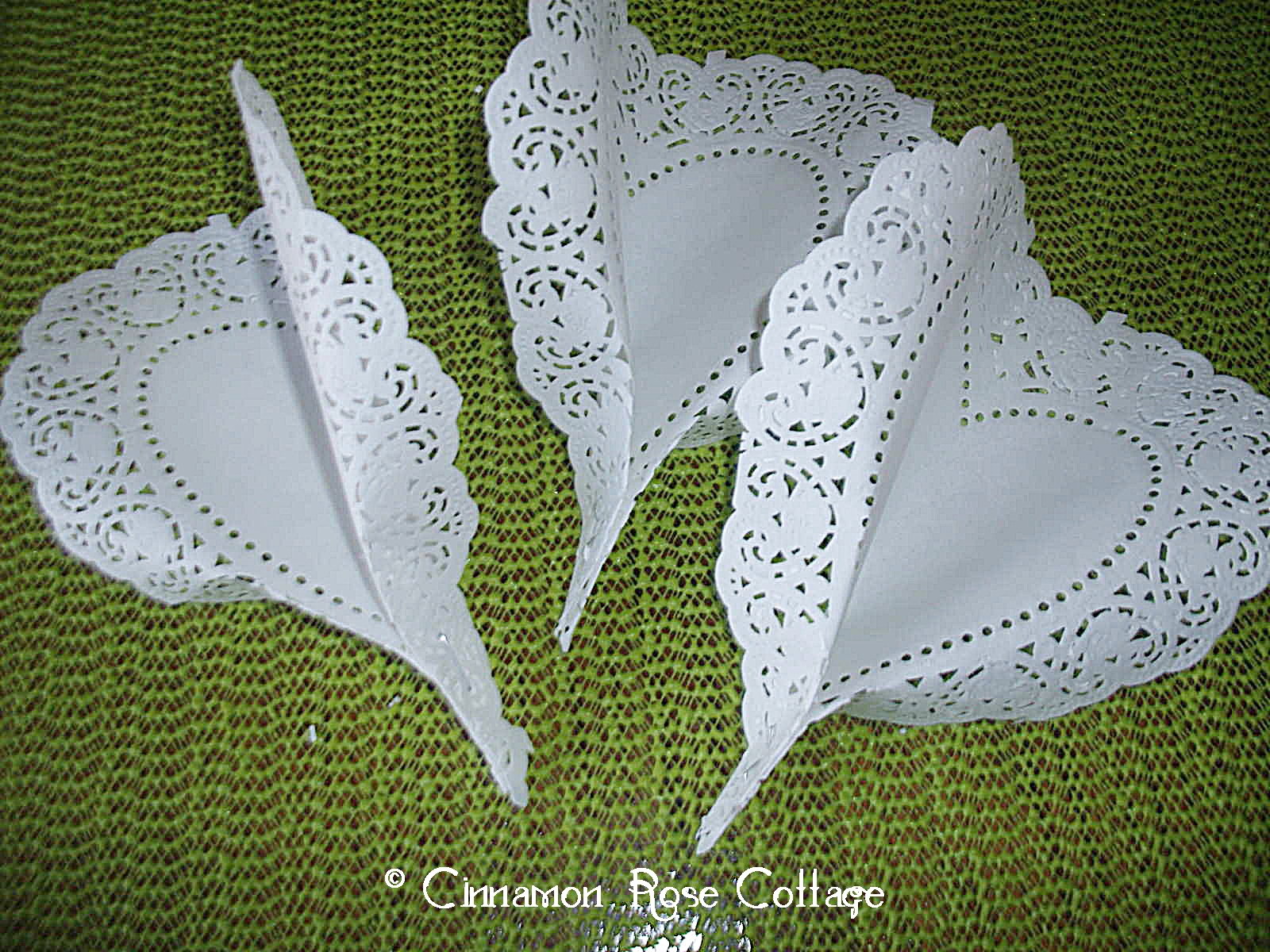 Cinnamon Rose Cottage Paper Doily Shamrock or Clover Tutorial White Cottage St. Patrick's Day