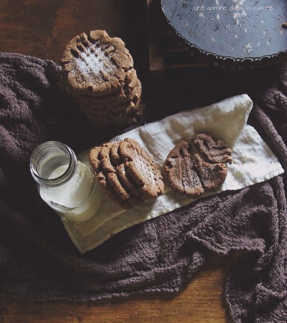 Cocoa-Cinnamon Peanut & Cookie Butter Cookies | une gamine dans la cuisine