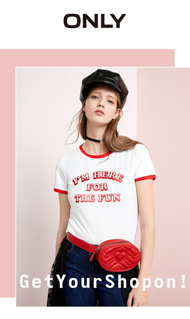 ONLY Letter print loose T-shirt