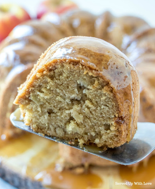 Caramel Apple Pound Cake recipe from Served Up With Love