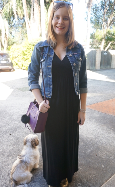 Denim Jacket Black T Shirt Maxi Dress Long White Dress With Denim