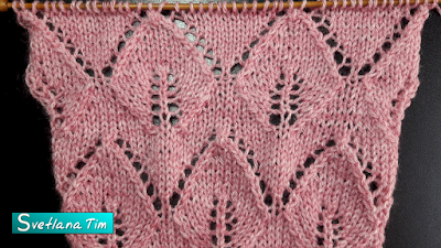 Как связать спицами большие Ажурные Листья. Урок # 603 светлана тим
